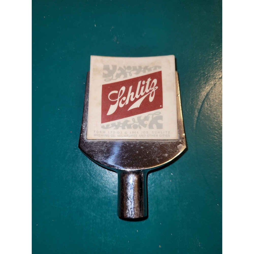 Vintage Schlitz 1964 Beer Tap Handle Knob Chrome 3.75" Kegerator